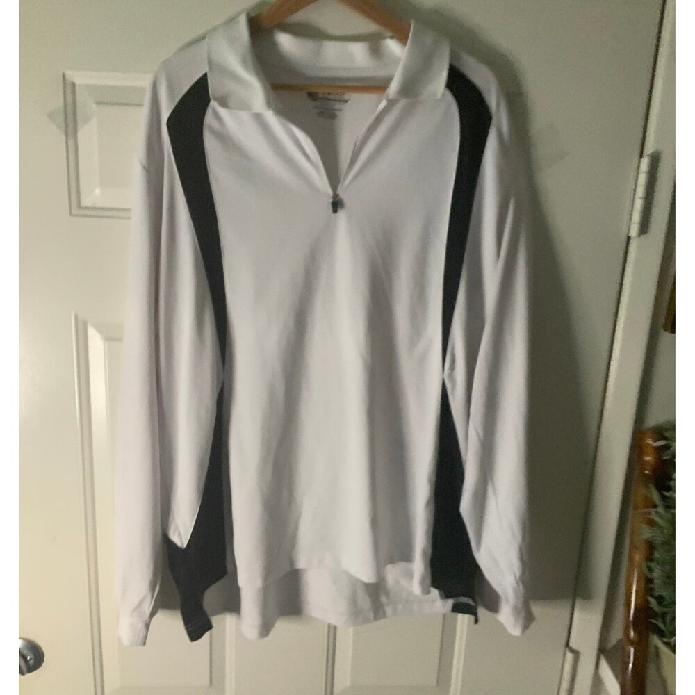 IZOD XF Polyester long sleeve 1/4 zip pullover sz.xxl white/black Golf